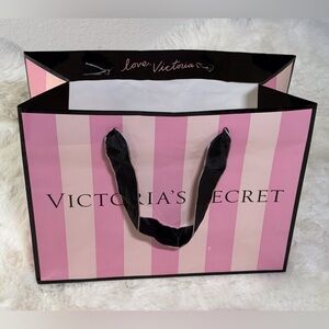 Victoria's Secret Pink Striped Medium Shopping Gift Bag
